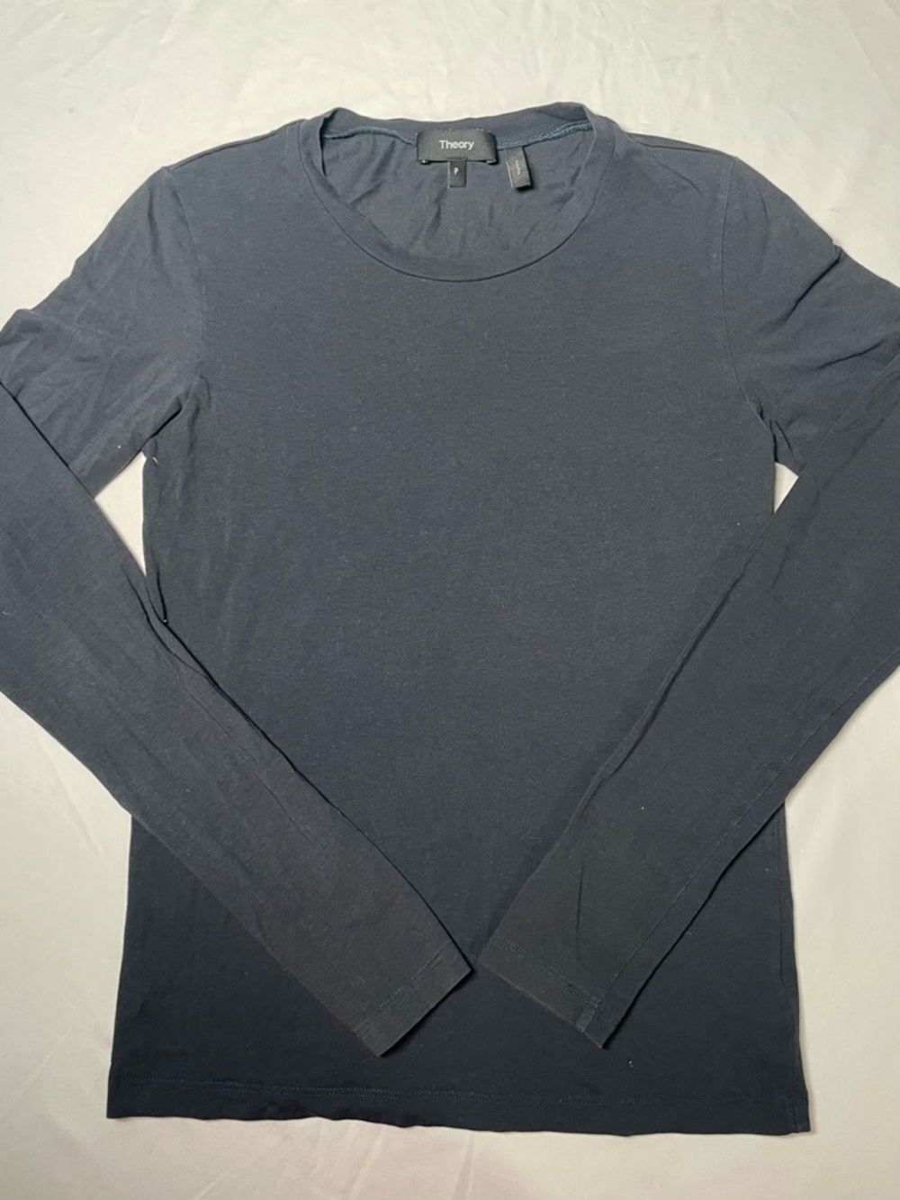 Theory Women’s Long Sleeve Shirt Black Basics Petite